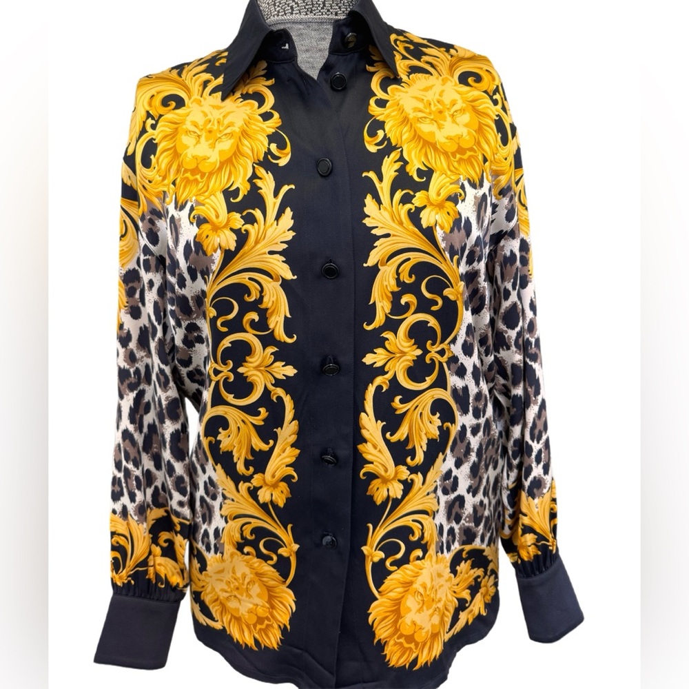 Escada Black and Gold Silk blouse